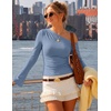 image:imageZESICA Womens Off Shoulder Bell Long Sleeve Going Out TopsDustyblue