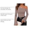 image:imageZESICA Womens Off Shoulder Bell Long Sleeve Going Out TopsLightkhaki