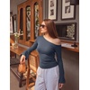 image:imageZESICA Womens Off Shoulder Bell Long Sleeve Going Out TopsNavy