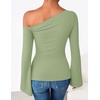 image:imageZESICA Womens Off Shoulder Bell Long Sleeve Going Out TopsPeagreen