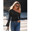 image:imageZESICA Womens Off Shoulder Bell Long Sleeve Going Out TopsPolkadotblack