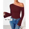 image:imageZESICA Womens Off Shoulder Bell Long Sleeve Going Out TopsWinered