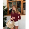 image:imageZESICA Womens Off Shoulder Bell Long Sleeve Going Out TopsWinered