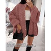 image:imageZESICA Womens Oversized Chunky Knit Cardigan Sweaters Fall FashionDustypink