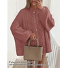 image:imageZESICA Womens Oversized Chunky Knit Cardigan Sweaters Fall FashionDustypink