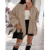 image:imageZESICA Womens Oversized Chunky Knit Cardigan Sweaters Fall FashionKhaki