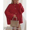 image:imageZESICA Womens Oversized Chunky Knit Cardigan Sweaters Fall FashionRed