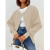image:imageZESICA Womens Pearls Trim Open Front Cardigan SweaterApricot