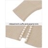 image:imageZESICA Womens Pearls Trim Open Front Cardigan SweaterApricot