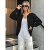 image:imageZESICA Womens Pearls Trim Open Front Cardigan SweaterBlack