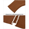 image:imageZESICA Womens Pearls Trim Open Front Cardigan SweaterBrown