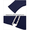 image:imageZESICA Womens Pearls Trim Open Front Cardigan SweaterDark Purple