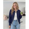 image:imageZESICA Womens Pearls Trim Open Front Cardigan SweaterDark Purple
