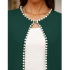 image:imageZESICA Womens Pearls Trim Open Front Cardigan SweaterDarkgreen
