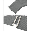 image:imageZESICA Womens Pearls Trim Open Front Cardigan SweaterGrey