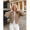 image:imageZESICA Womens Pearls Trim Open Front Cardigan SweaterKhaki