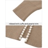 image:imageZESICA Womens Pearls Trim Open Front Cardigan SweaterKhaki