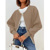 image:imageZESICA Womens Pearls Trim Open Front Cardigan SweaterKhaki