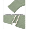 image:imageZESICA Womens Pearls Trim Open Front Cardigan SweaterPea Green