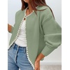 image:imageZESICA Womens Pearls Trim Open Front Cardigan SweaterPea Green