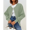 image:imageZESICA Womens Pearls Trim Open Front Cardigan SweaterPea Green