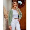 image:imageZESICA Womens Pearls Trim Open Front Cardigan SweaterPea Green