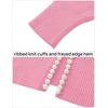 image:imageZESICA Womens Pearls Trim Open Front Cardigan SweaterPink