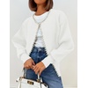 image:imageZESICA Womens Pearls Trim Open Front Cardigan SweaterWhite