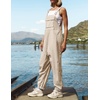 image:imageZESICA Womens Sleeveless Overalls Casual Adjustable Straps Pant JumpsuitsApricot