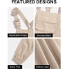 image:imageZESICA Womens Sleeveless Overalls Casual Adjustable Straps Pant JumpsuitsApricot