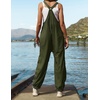 image:imageZESICA Womens Sleeveless Overalls Casual Adjustable Straps Pant JumpsuitsArmy Green