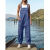 image:imageZESICA Womens Sleeveless Overalls Casual Adjustable Straps Pant JumpsuitsDusty Blue