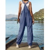image:imageZESICA Womens Sleeveless Overalls Casual Adjustable Straps Pant JumpsuitsDusty Blue