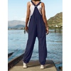 image:imageZESICA Womens Sleeveless Overalls Casual Adjustable Straps Pant JumpsuitsNavy