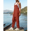 image:imageZESICA Womens Sleeveless Overalls Casual Adjustable Straps Pant JumpsuitsRust