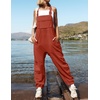 image:imageZESICA Womens Sleeveless Overalls Casual Adjustable Straps Pant JumpsuitsRust