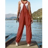 image:imageZESICA Womens Sleeveless Overalls Casual Adjustable Straps Pant JumpsuitsRust