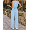 image:imageZESICA Womens Summer 2 Piece Suits Sets Work Office OutfitsBlue