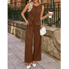 image:imageZESICA Womens Summer 2 Piece Suits Sets Work Office OutfitsBrown