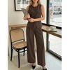 image:imageZESICA Womens Summer 2 Piece Suits Sets Work Office OutfitsCoffee