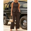 image:imageZESICA Womens Summer 2 Piece Suits Sets Work Office OutfitsCoffee