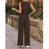 image:imageZESICA Womens Summer 2 Piece Suits Sets Work Office OutfitsCoffee