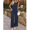 image:imageZESICA Womens Summer 2 Piece Suits Sets Work Office OutfitsNavy