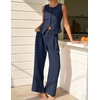 image:imageZESICA Womens Summer 2 Piece Suits Sets Work Office OutfitsNavy