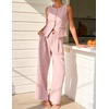 image:imageZESICA Womens Summer 2 Piece Suits Sets Work Office OutfitsPink