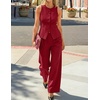 image:imageZESICA Womens Summer 2 Piece Suits Sets Work Office OutfitsRed