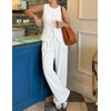 image:imageZESICA Womens Summer 2 Piece Suits Sets Work Office OutfitsWhite