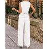 image:imageZESICA Womens Summer 2 Piece Suits Sets Work Office OutfitsWhite