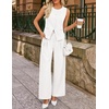 image:imageZESICA Womens Summer 2 Piece Suits Sets Work Office OutfitsWhite