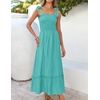 image:imageZESICA Womens Summer Boho Spaghetti Strap Maxi DressAqua